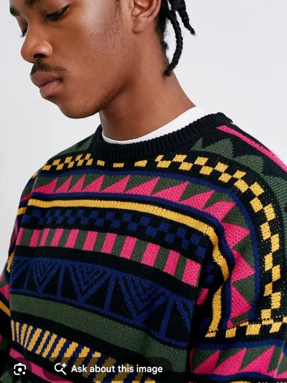 Lazy Oaf 8 Bit Stripe Vintage Retro Style Jumper Sweater Multi Color Men's Small